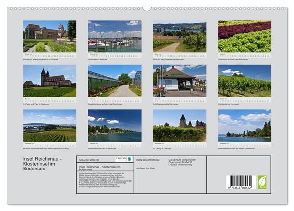 Produktbild: Insel Reichenau - Klosterinsel im Bodensee (hochwertiger Premium Wandkalender 2026 DIN A2 quer), Kunstdruck in Hochglanz
