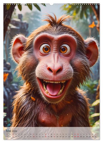 Produktbild: Wild und Knuffig &ndash; Knuddelsafari durch Afrika (Wandkalender 2026 DIN A2 hoch), CALVENDO Monatskalender