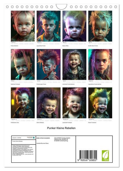 Produktbild: Punker Kleine Rebellen (Wandkalender 2026 DIN A4 hoch), CALVENDO Monatskalender