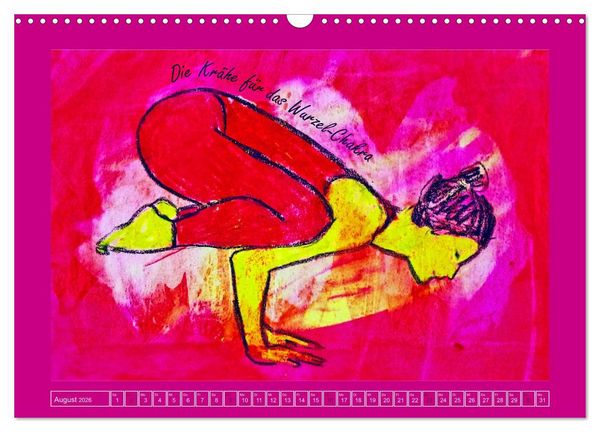 Produktbild: Farbige Yoga Kraftwelt - Yoga Asanas f&uuml;r die Chakren (Wandkalender 2026 DIN A3 quer), CALVENDO Monatskalender