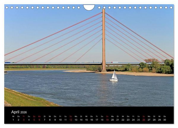 Produktbild: Von Ufer zu Ufer, Wege &uuml;ber den Rhein in D&uuml;sseldorf (Wandkalender 2026 DIN A4 quer), CALVENDO Monatskalender