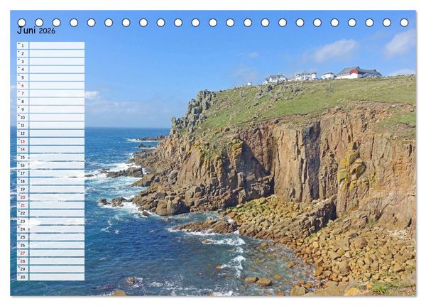Produktbild: Cornwall. Terminkalender (Tischkalender 2026 DIN A5 quer), CALVENDO Monatskalender