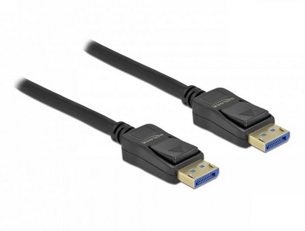 Produktbild: Delock DisplayPort Anschlusskabel DisplayPort Stecker 2 m Schwarz 80262 10K UHD, vergoldete Steckkontakte, dreifach geschirmt DisplayPort-Kabel
