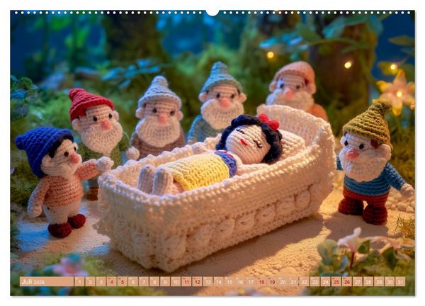 Produktbild: Amigurumi M&auml;rchenstunde nach den Gebr&uuml;dern Grimm (Wandkalender 2026 DIN A2 quer), CALVENDO Monatskalender