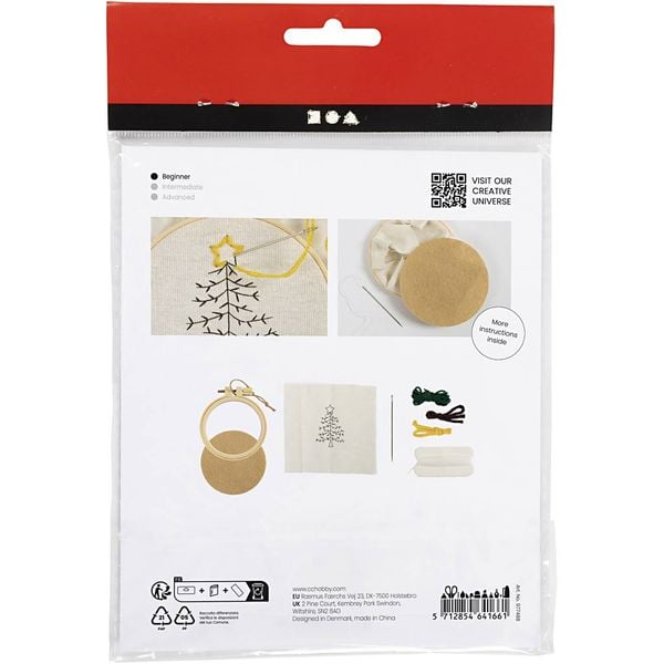 Produktbild: Creativ Company DIY Sets Sticken & Nadelstanzen Mini Kreativ Set Sticken, Weihnachtsbaum, Kreativ Box