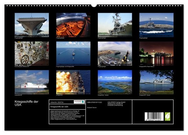 Produktbild: Kriegsschiffe der USA (hochwertiger Premium Wandkalender 2026 DIN A2 quer), Kunstdruck in Hochglanz