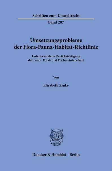 Produktbild: Umsetzungsprobleme der Flora-Fauna-Habitat-Richtlinie