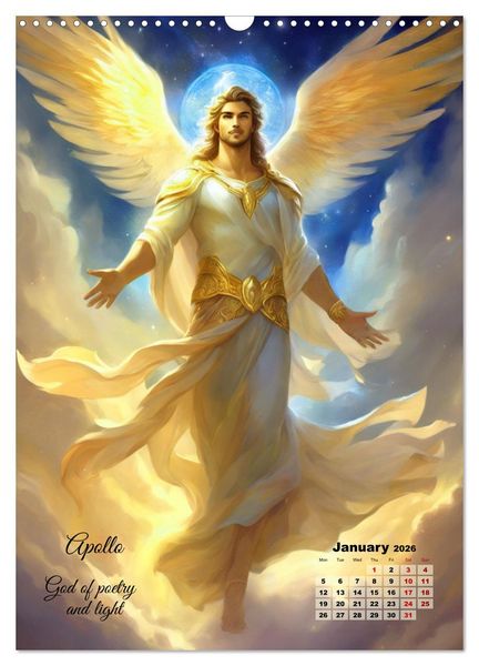 Produktbild: Gods of Greek mythology (Wall Calendar 2026 DIN A3 portrait), CALVENDO 12 Month Wall Calendar
