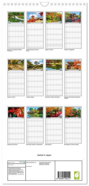 Produktbild: Familienplaner 2027 - Herbst in Japan mit 5 Spalten (Wandkalender, 21 x 45 cm) CALVENDO