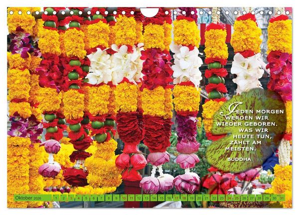 Produktbild: Buddhas Worte - Der Weg zur Achtsamkeit (Wandkalender 2026 DIN A4 quer), CALVENDO Monatskalender