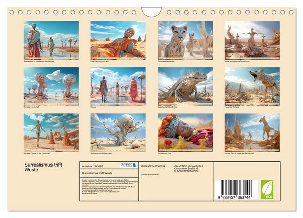 Produktbild: Surrealismus trifft W&uuml;ste (Wandkalender 2026 DIN A4 quer), CALVENDO Monatskalender