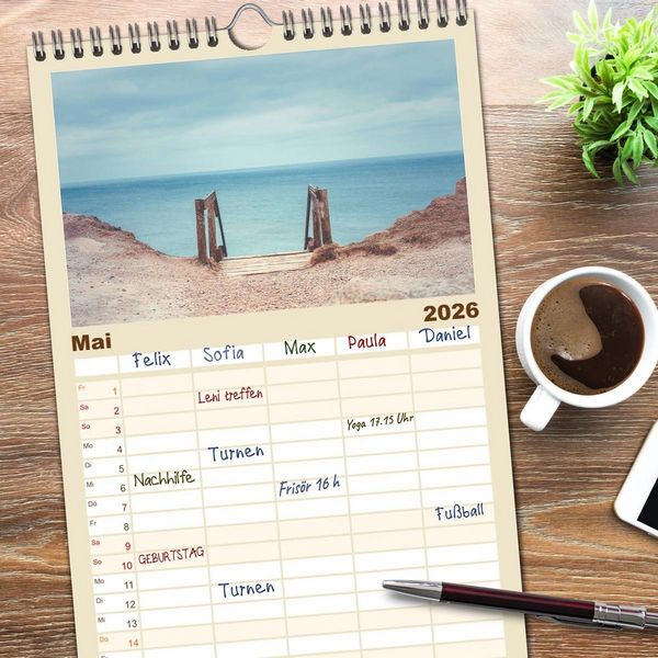 Produktbild: Familienplaner 2026 - Jutland - D&auml;nemarks Nordseek&uuml;ste mit 5 Spalten (Wandkalender, 21 x 45 cm) CALVENDO