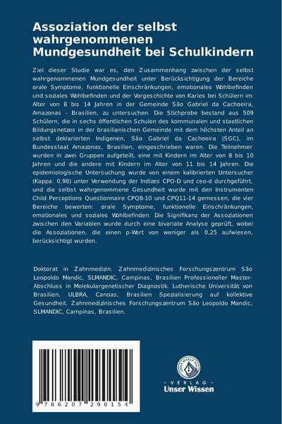 Produktbild: Assoziation der selbst wahrgenommenen Mundgesundheit bei Schulkindern