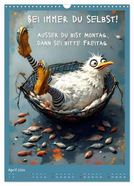 Produktbild: B&ouml;se M&ouml;wen (Wandkalender 2026 DIN A3 hoch), CALVENDO Monatskalender