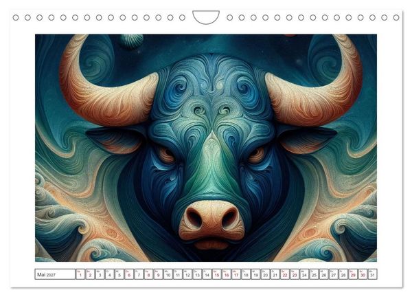 Produktbild: Tierkreisfl&uuml;stern &ndash; Ein Jahr in kosmischen Farben (Wandkalender 2027 DIN A4 quer), CALVENDO Monatskalender