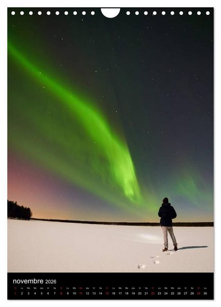 Produktbild: Aurora Borealis en Scandinavie (Calendrier mural 2026 DIN A4 horizontal), CALVENDO calendrier mensuel
