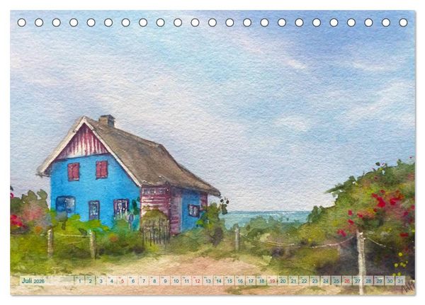 Produktbild: Heiligenhafen in Aquarell (Tischkalender 2026 DIN A5 quer), CALVENDO Monatskalender