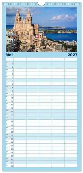 Produktbild: Familienplaner 2027 - Wundervolles Malta mit 5 Spalten (Wandkalender, 21 x 45 cm) CALVENDO