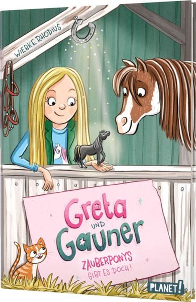 Greta und Gauner 1: Zauberponys gibt es doch!, Gebundene Ausgabe von Wiebke Rhodius, Planet! in der Thienemann-Esslinger Verlag GmbH, 9783522506403