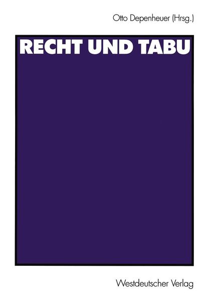 Produktbild: Recht und Tabu