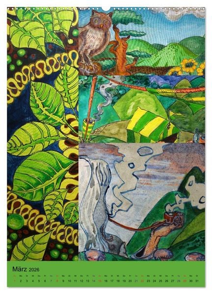 Produktbild: Thilia. Reise durch Mittelerde. Acrylmalerei von Michael Weiler. (Wandkalender 2026 DIN A2 hoch), CALVENDO Monatskalender