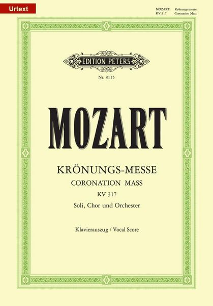Produktbild: Missa C-Dur KV 317 "Kr&ouml;nungs-Messe" / URTEXT