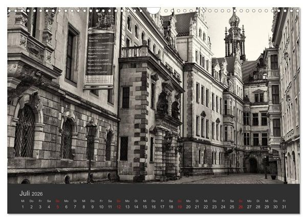 Produktbild: Dresden Schwarz Weiss 2026 (Wandkalender 2026 DIN A3 quer), CALVENDO Monatskalender