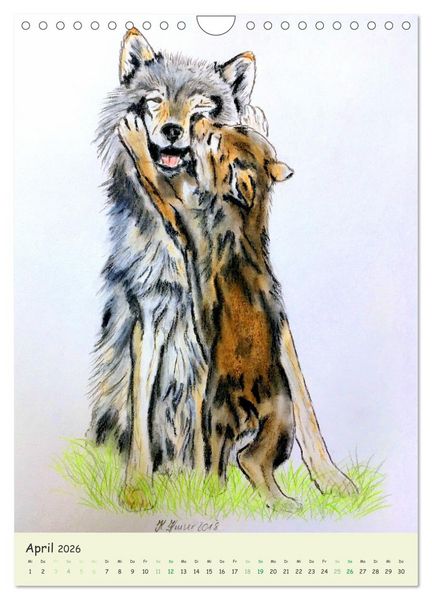 Produktbild: PortraiTierART Zauberhafte Tierzeichnungen (Wandkalender 2026 DIN A4 hoch), CALVENDO Monatskalender