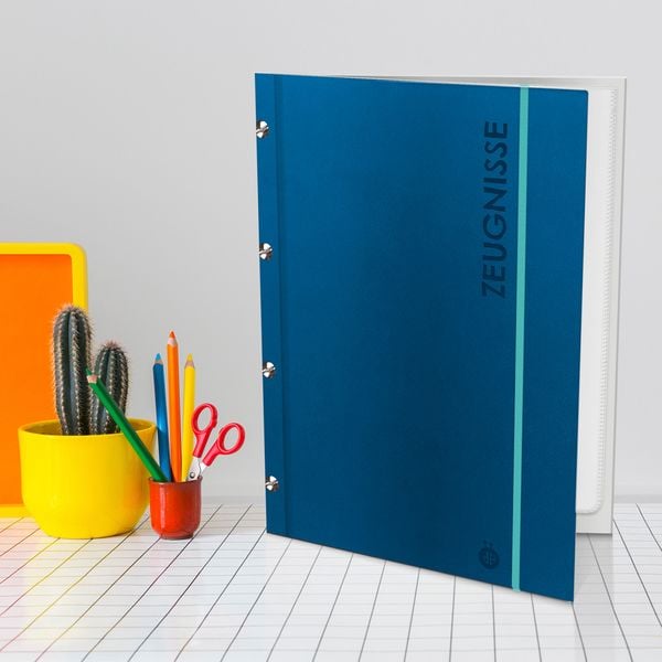 Produktbild: Tr&ouml;tsch Zeugnismappe A4 mit Buchschrauben blau
