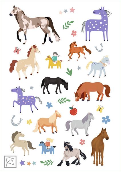 Produktbild: Glanz-Sticker &ndash; Pferde