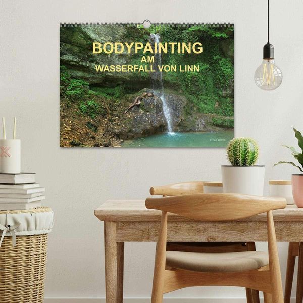 Produktbild: BODYPAINTING AM WASSERFALL VON LINN (Wandkalender 2026 DIN A3 quer), CALVENDO Monatskalender