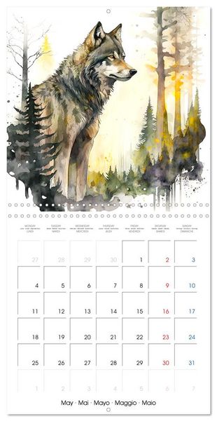 Produktbild: Animaux de la for&ecirc;t &agrave; l'aquarelle (Calendrier mural carr&eacute; 2026 30x30 cm) Calendrier double avec une page pour vos prises de notes