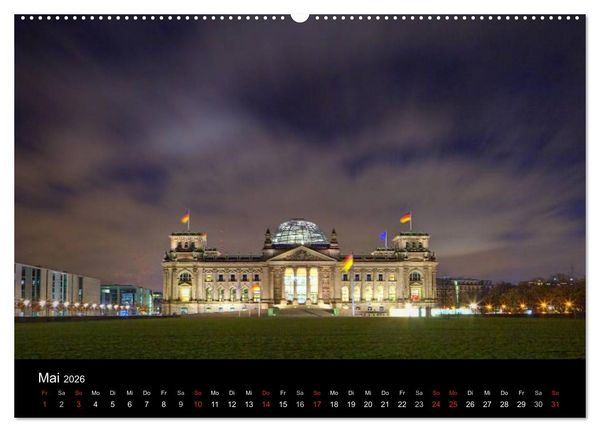Produktbild: Europ&auml;ische St&auml;dte bei Nacht (Wandkalender 2026 DIN A2 quer), CALVENDO Monatskalender
