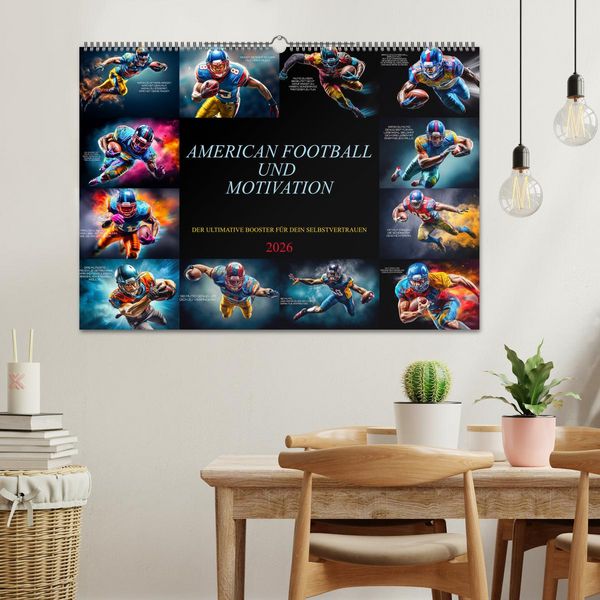 Produktbild: American Football und Motivation (Wandkalender 2026 DIN A2 quer), CALVENDO Monatskalender