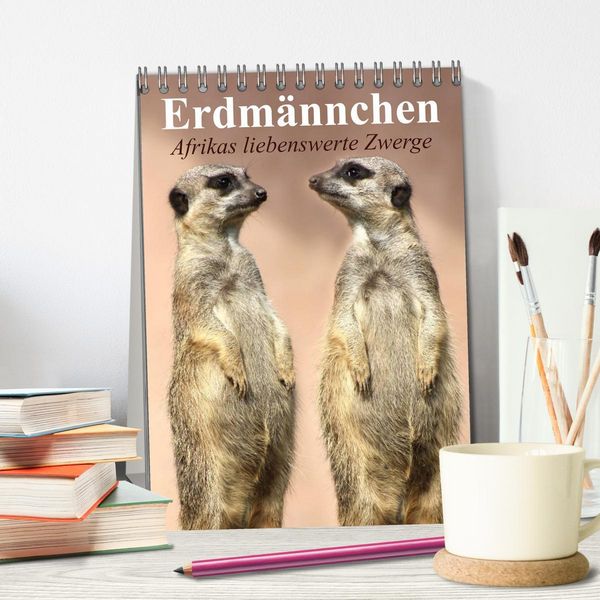 Produktbild: Erdm&auml;nnchen - Afrikas liebenswerte Zwerge (Tischkalender 2026 DIN A5 hoch), CALVENDO Monatskalender