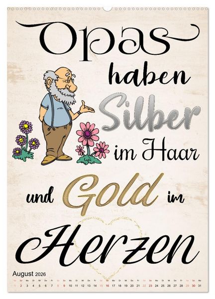 Produktbild: Opa ist der Coolste (hochwertiger Premium Wandkalender 2026 DIN A2 hoch), Kunstdruck in Hochglanz