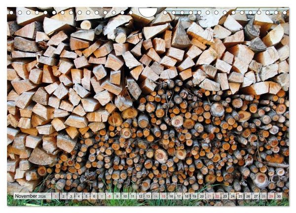 Produktbild: HOLZ - Stapel und St&auml;mme (Wandkalender 2026 DIN A4 quer), CALVENDO Monatskalender