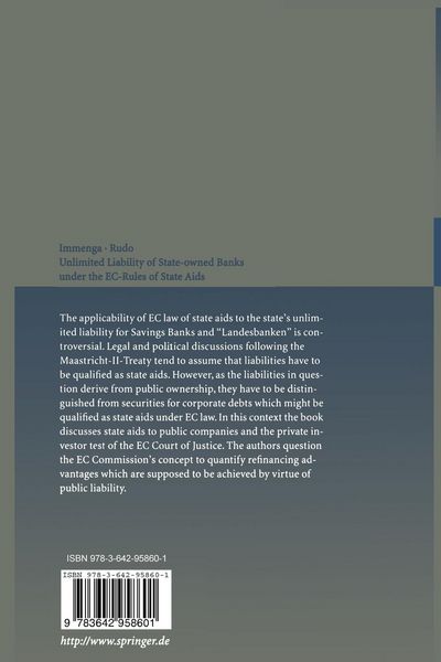 Produktbild: Unlimited Liability of State-owned Banks under the EC-Rules of State Aids