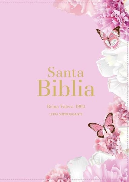 Produktbild: Biblia Rvr 1960 Letra S&uacute;per Gigante S&iacute;mil Piel Rosa Claro (Bible Rvr 1960 Super Giant Print Leatherlike Light Pink Butterfly (Spanish Edition)