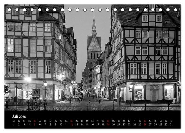 Produktbild: Hannover Monochrome Impressionen (Tischkalender 2026 DIN A5 quer), CALVENDO Monatskalender