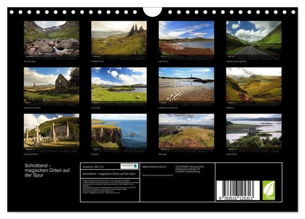 Produktbild: Schottland - magischen Orten auf der Spur (Wandkalender 2026 DIN A4 quer), CALVENDO Monatskalender