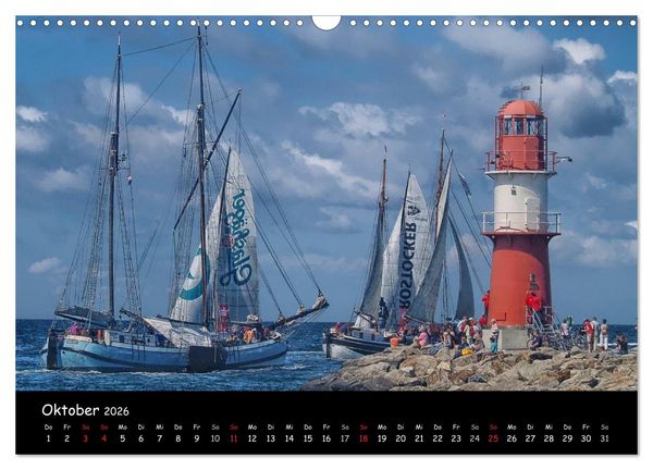 Produktbild: Windjammer vor Warnem&uuml;nde (Wandkalender 2026 DIN A3 quer), CALVENDO Monatskalender
