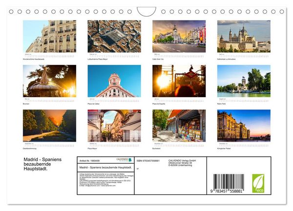 Produktbild: Madrid - Spaniens bezaubernde Hauptstadt. (Wandkalender 2026 DIN A4 quer), CALVENDO Monatskalender
