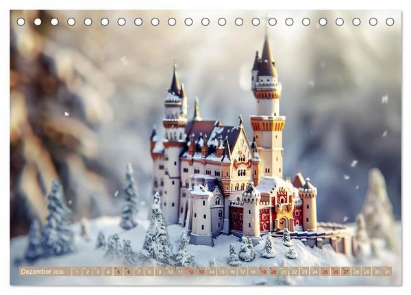 Produktbild: Miniaturwelt Burgen und Schl&ouml;sser (Tischkalender 2026 DIN A5 quer), CALVENDO Monatskalender