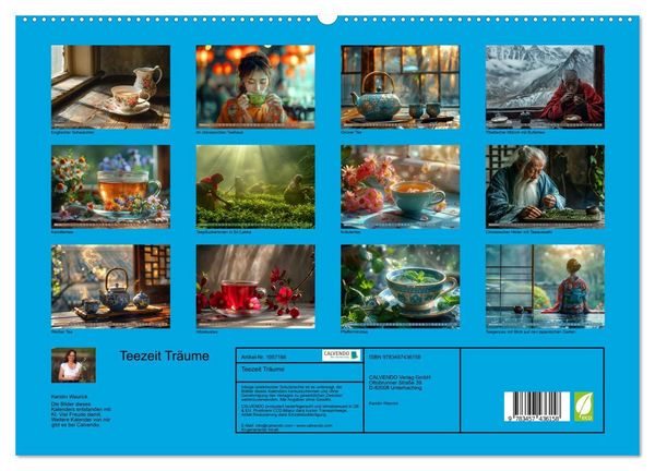 Produktbild: Teezeit Tr&auml;ume (hochwertiger Premium Wandkalender 2026 DIN A2 quer), Kunstdruck in Hochglanz