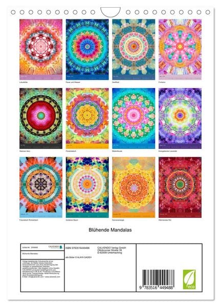 Produktbild: Bl&uuml;hende Mandalas (Wandkalender 2026 DIN A4 hoch), CALVENDO Monatskalender
