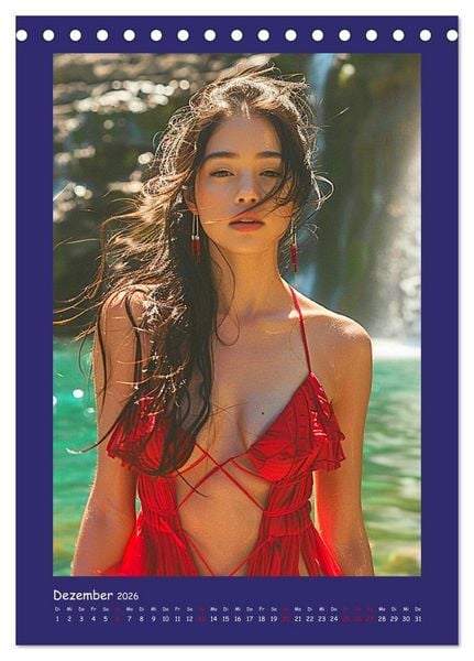 Produktbild: Sch&ouml;ne Dessous-Girls. Sinnliche Frauen am Wasser (Tischkalender 2026 DIN A5 hoch), CALVENDO Monatskalender