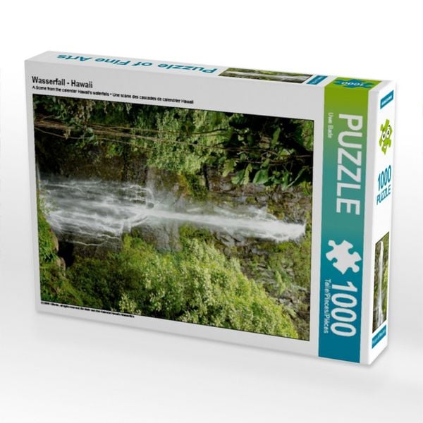 CALVENDO Puzzle Wasserfall - Hawaii | 1000 Teile Lege-Größe 64x48cm Foto-Puzzle für glückliche Stunden