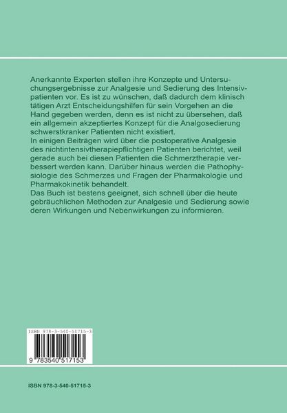 Produktbild: Analgesie und Sedierung in der Intensivmedizin