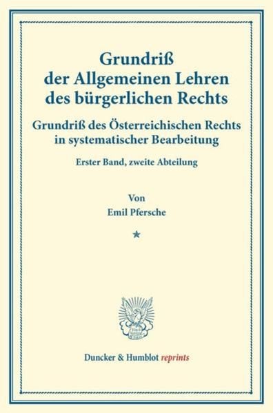 Grundriß der Allgemeinen Lehren des bürgerlichen Rechts.